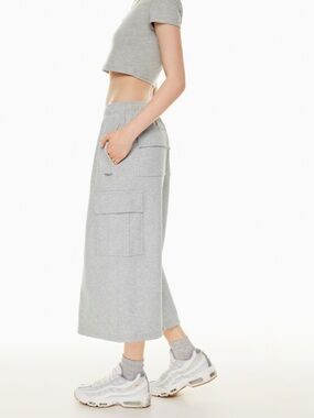 Aritzia Light Gray Cargo Terry Fleece Maxi Skirt